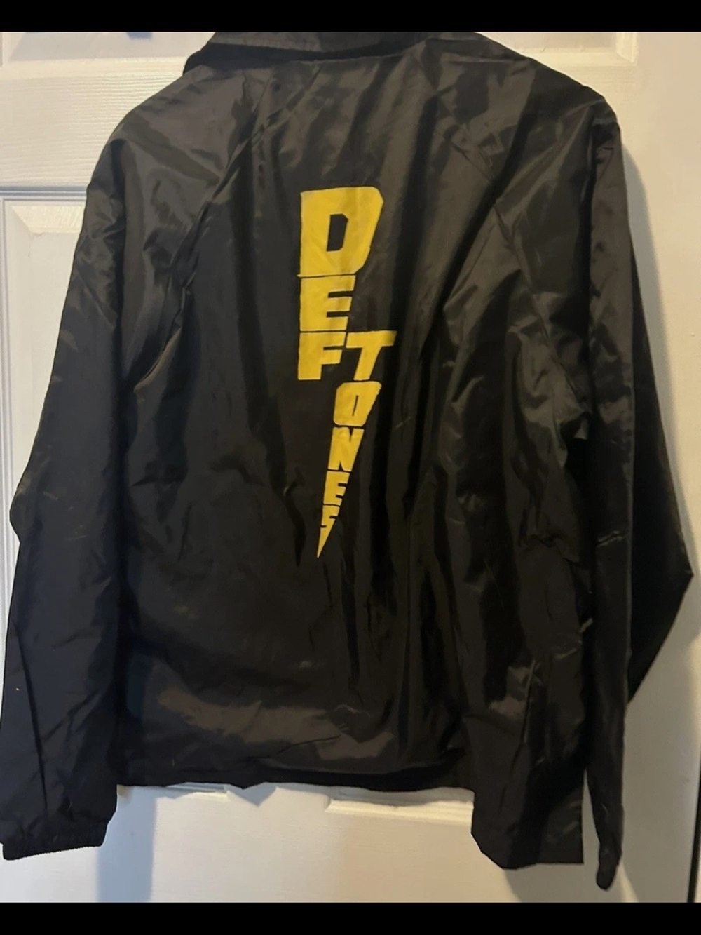 Black and Yellow Deftones Logo Windbreaker Jacket